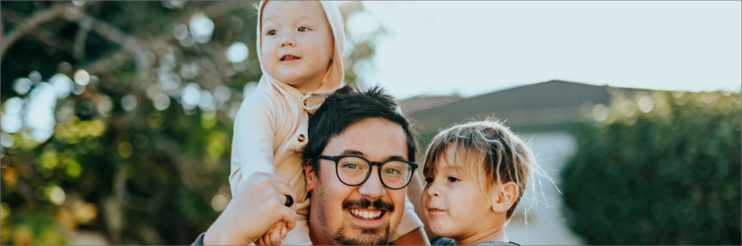 Father with his two kids
